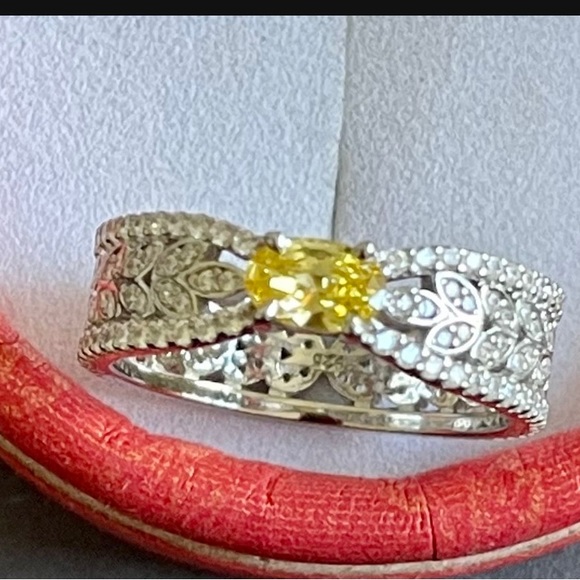 925 Sterling Silver Citrine Ring - Picture 5 of 6